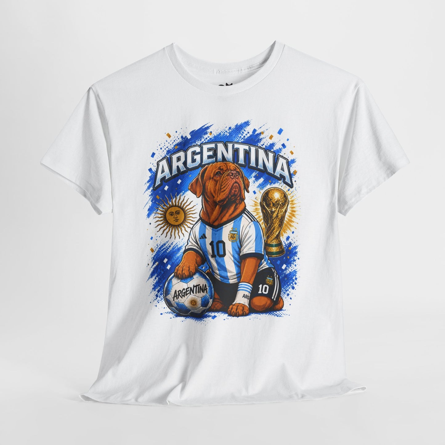 Argentina Soccer Dog T-Shirt — World Cup Fan Tee (10 Jersey)