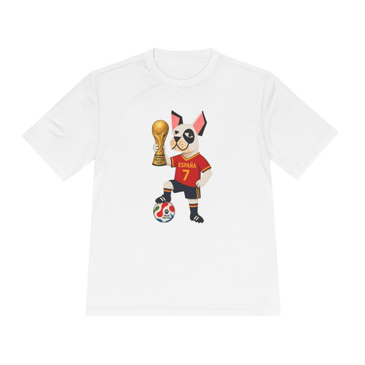 Spain Soccer Bulldog Tee 7— World Cup Champion Graphic Football Shirt