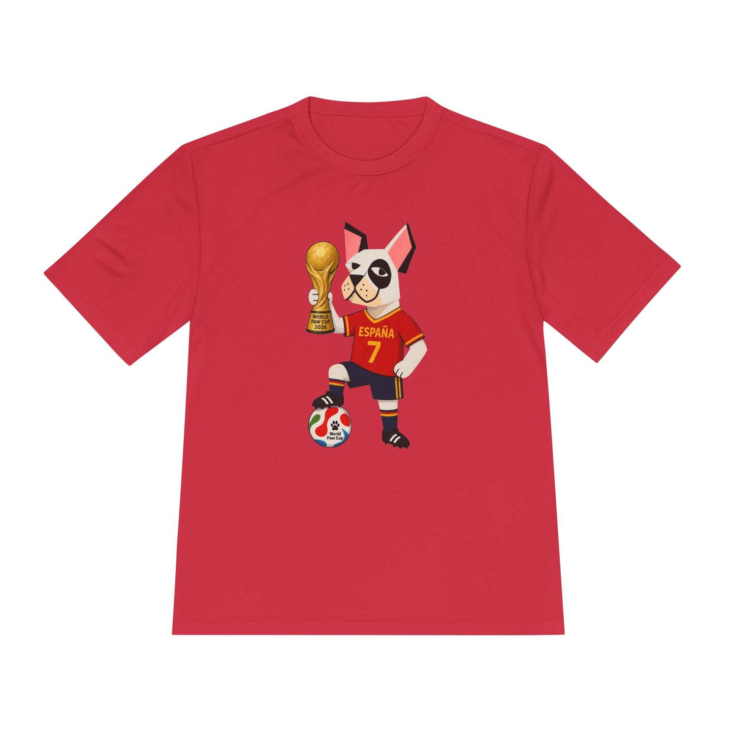 Spain Soccer Bulldog Tee 7— World Cup Champion Graphic Football Shirt