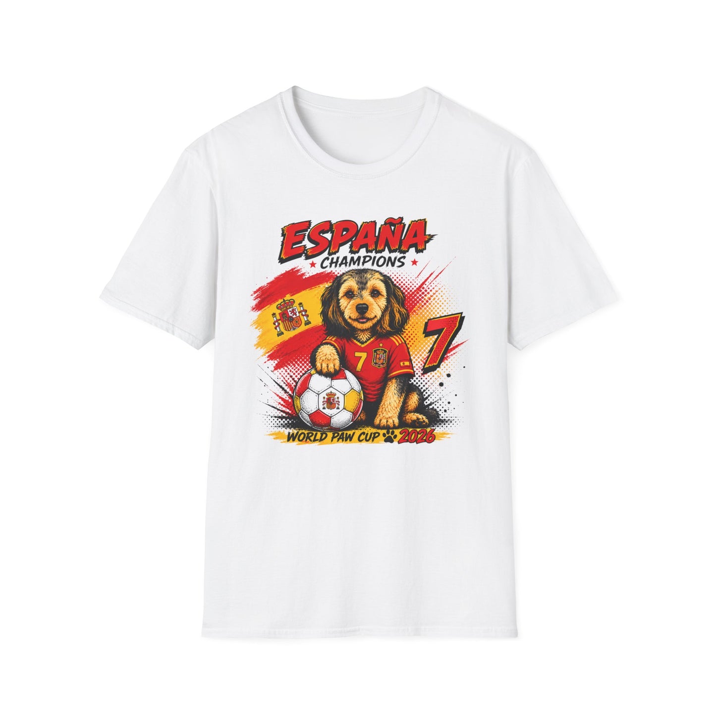 España Champions T-Shirt — Cute Puppy Soccer Fan Spain World Cup Shirt