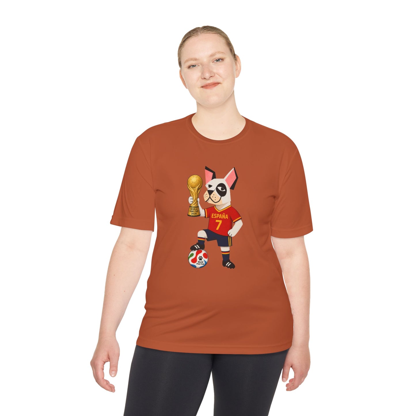 Spain Soccer Bulldog Tee 7— World Cup Champion Graphic Football Shirt