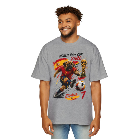 Oversized Spain World Cup Soccer Tee — 'World Paw Cup 2026' Graphic Shirt