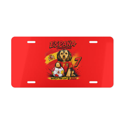 Spain Soccer License Plate - "España Champions" Puppy  Vanity Plate