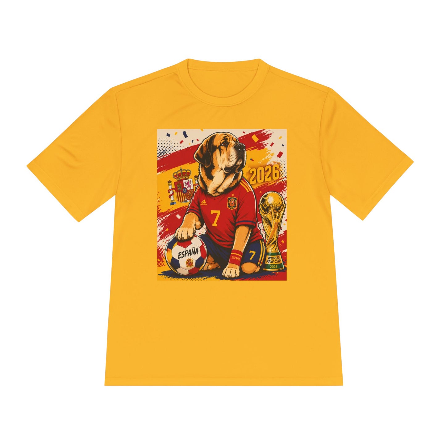 Spain Soccer Dog Graphic Tee — 2026 World Cup Fan Shirt