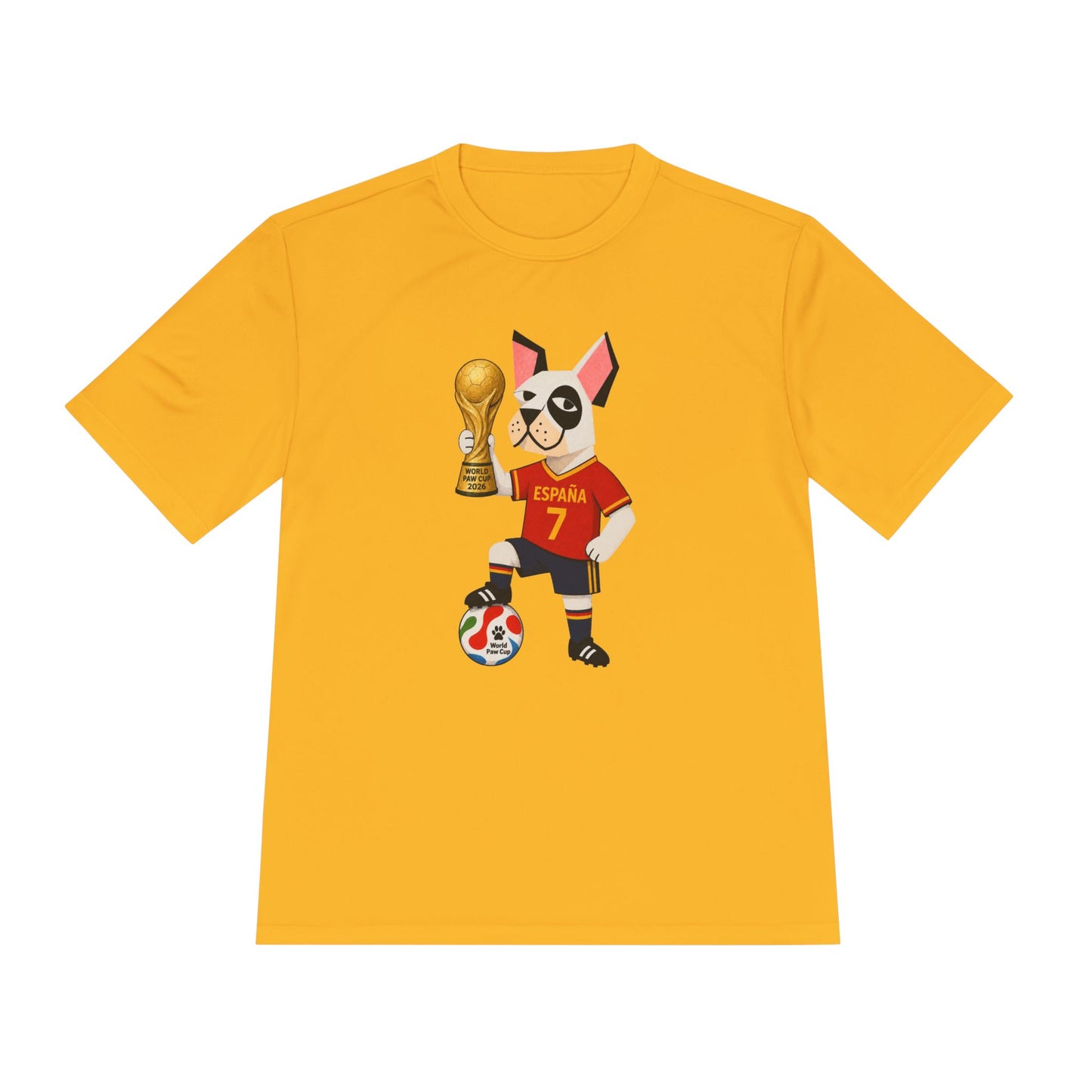 Spain Soccer Bulldog Tee 7— World Cup Champion Graphic Football Shirt