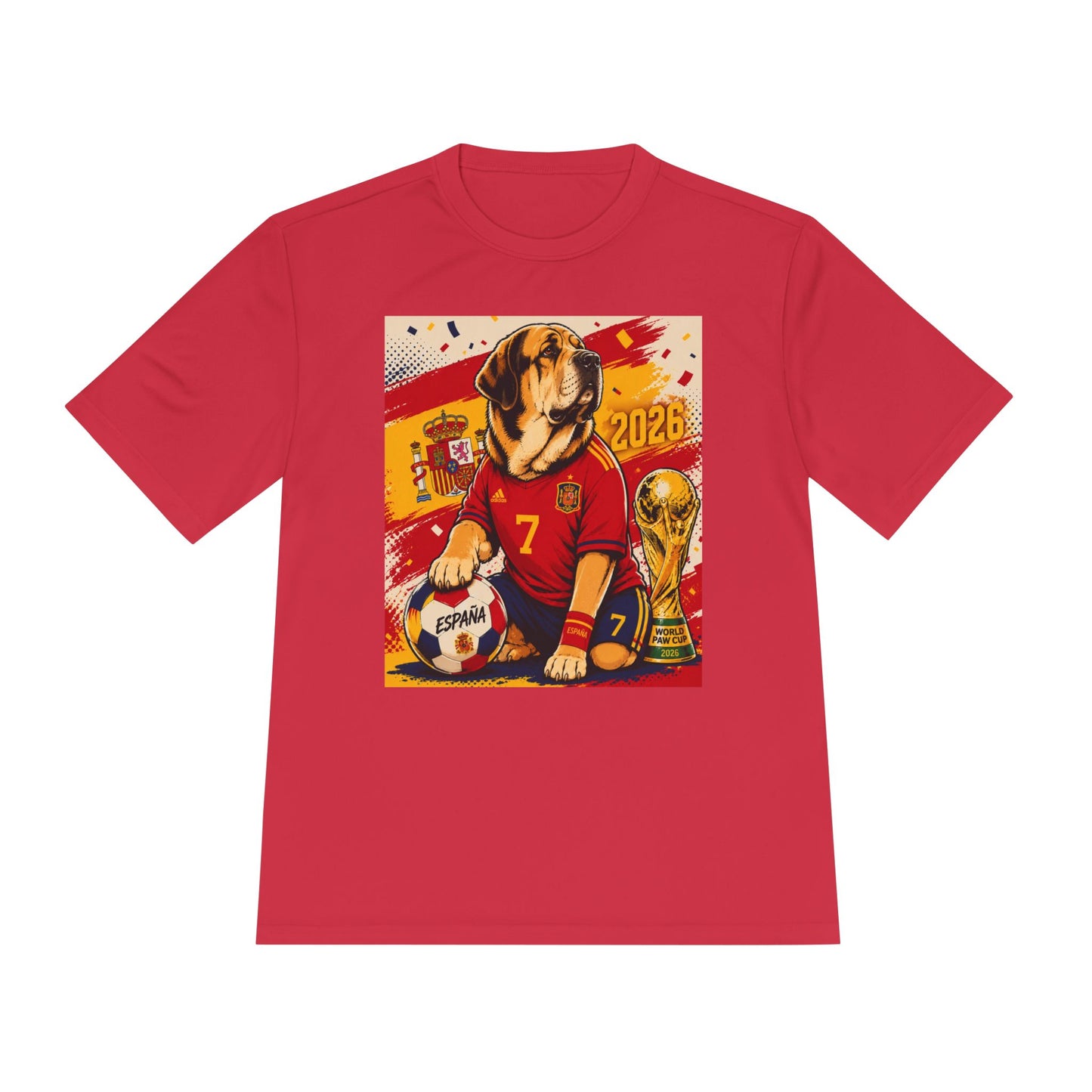 Spain Soccer Dog Graphic Tee — 2026 World Cup Fan Shirt