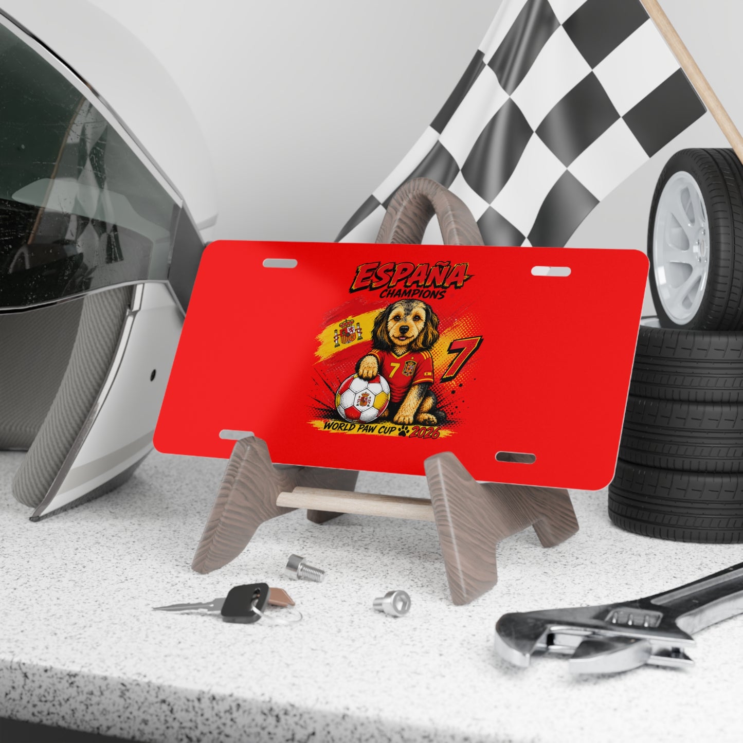 Spain Soccer License Plate - "España Champions" Puppy  Vanity Plate
