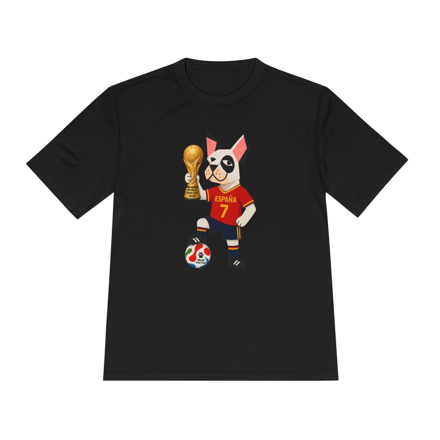 Spain Soccer Bulldog Tee 7— World Cup Champion Graphic Football Shirt