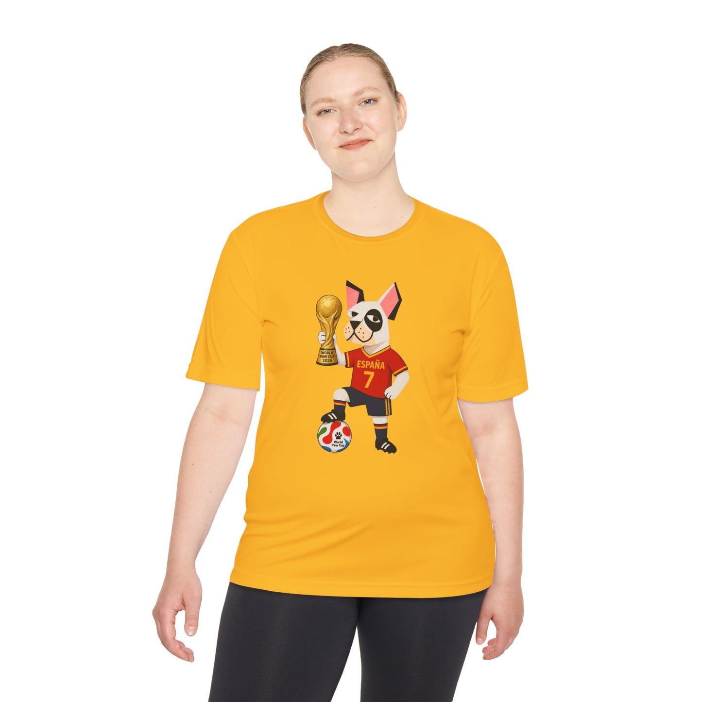 Spain Soccer Bulldog Tee 7— World Cup Champion Graphic Football Shirt