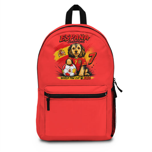 Spain Soccer Puppy Backpack – España Champions Dog with Ball (Number 7)