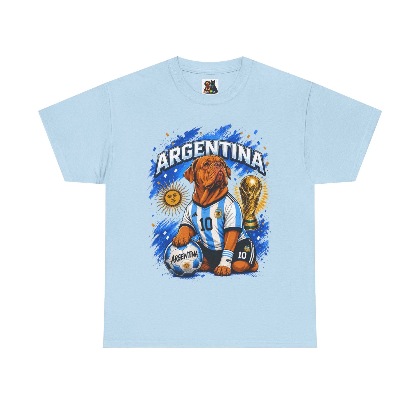 Argentina Soccer Dog T-Shirt — World Cup Fan Tee (10 Jersey)