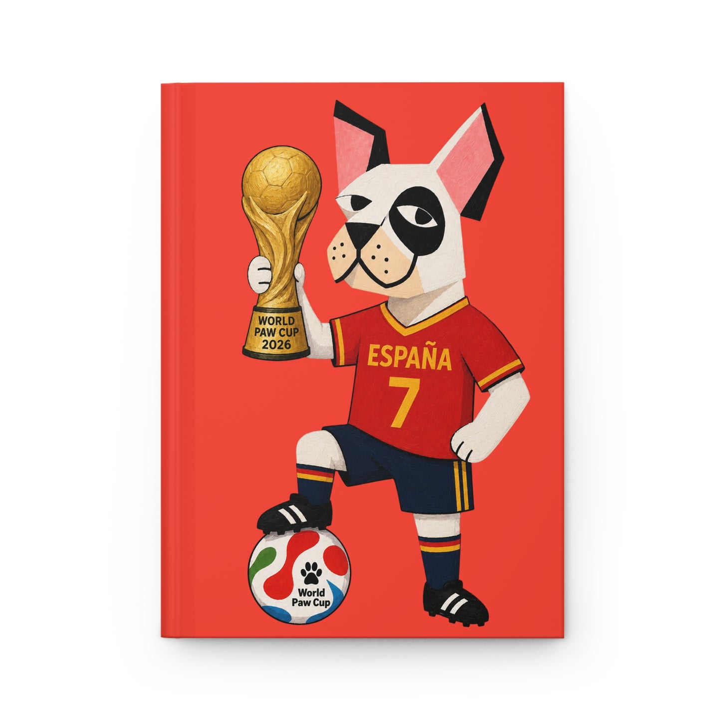 Spain Soccer Dog Hardcover Journal 7— "España" Paw Cup 2026 Notebook