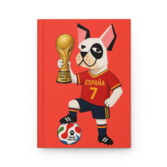 Spain Soccer Dog Hardcover Journal 7— "España" Paw Cup 2026 Notebook