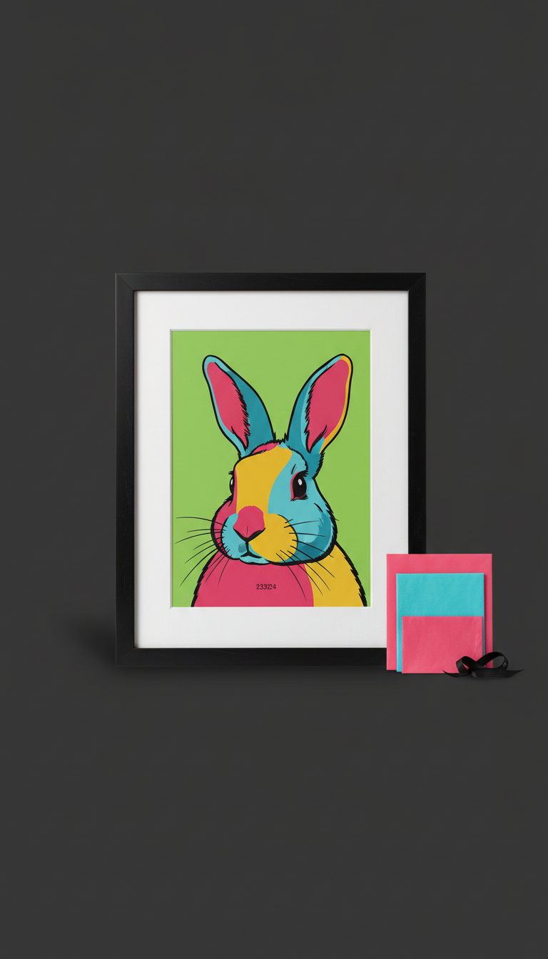 Custom Rabbit Pop Art Framed Print