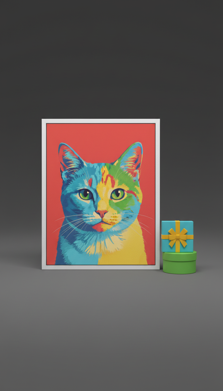 Custom Cat Pop Art Canvas